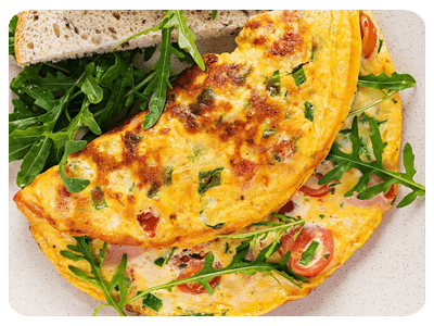 Omelete com Rúcula e Tomate
